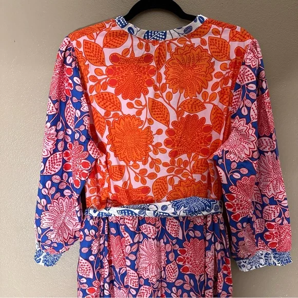 NWT Boden | Alba Tiered Firecracker Gardenia Swirl Cotton Maxi Dress Sz 20-22R - Picture 8 of 11